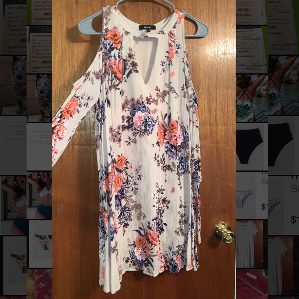 Miss Me Cold Shoulder V-Neck Dress